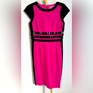 NUE by Shani pink and black midi dress size 4